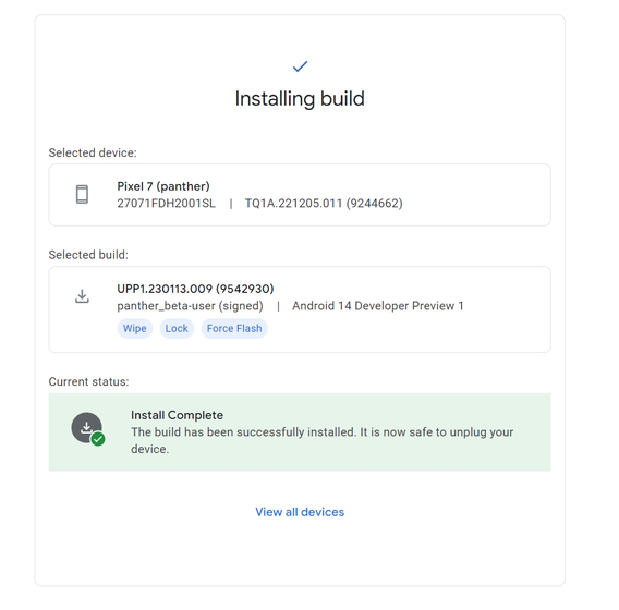 ఇన్స్టాల్ చేయడం పూర్తయింది